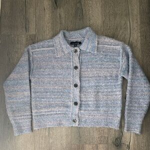 Cozy Heathered Cardigan in Blue